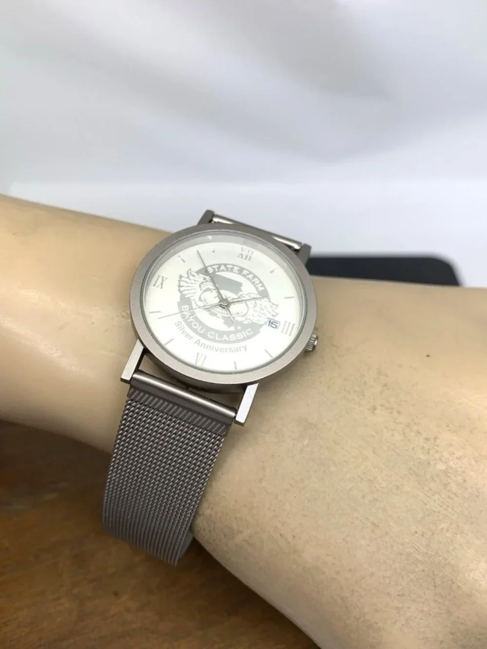 State Farm Bayou Classic Silver Anniversary Vintage 1998 Watch Quartz Steel 33mm